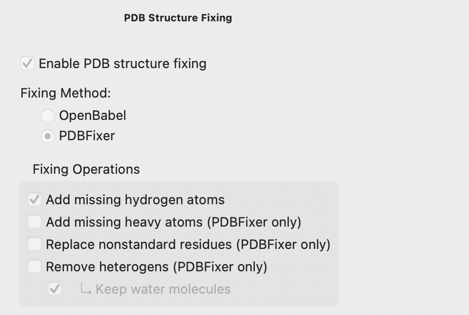 PDB Fixing Parameters in HBAT GUI