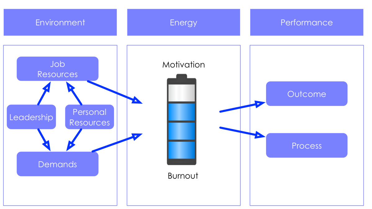 How environmental factors such as resources, demands, leadership drive motivation levels hence the overall performance